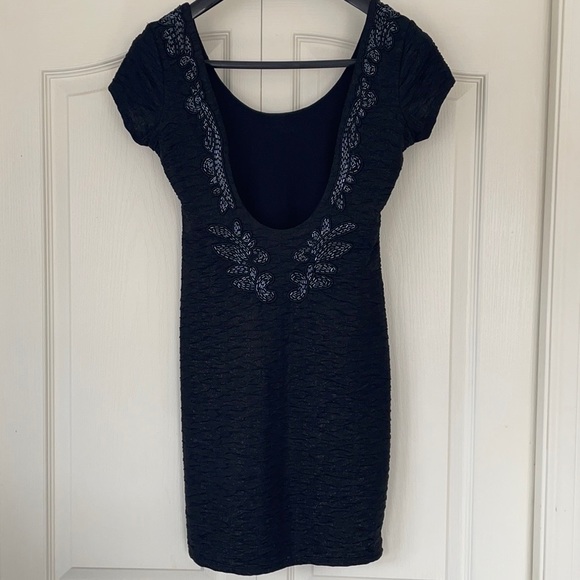 Free People Beaded Body Con Low Back Dress S - Picture 12 of 12